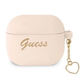 Etui Guess Silicone Charm Heart Collection na AirPods 3 - różowe