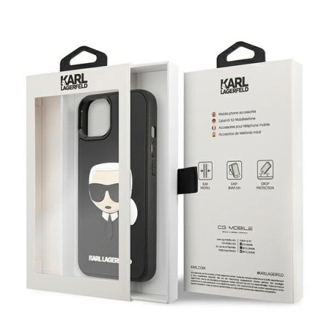 Etui Karl Lagerfeld 3D Rubber Karl's Head na iPhone 13 mini - czarne