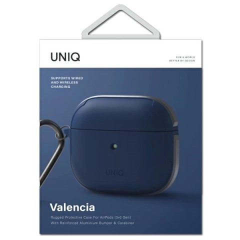 Etui UNIQ Valencia na AirPods 3 - niebieskie Etui UNIQ Valencia na AirPods 3 - niebieskie