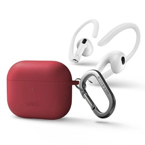 Etui Uniq Nexo na AirPods 3 + Ear Hooks Silicone - czerwone Etui Uniq Nexo na AirPods 3 + Ear Hooks Silicone - czerwone