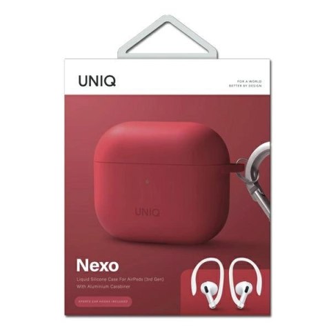 Etui Uniq Nexo na AirPods 3 + Ear Hooks Silicone - czerwone Etui Uniq Nexo na AirPods 3 + Ear Hooks Silicone - czerwone