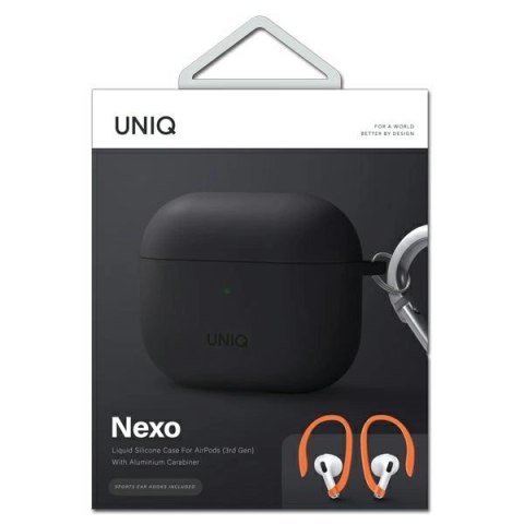 Etui Uniq Nexo na AirPods 3 + Ear Hooks Silicone - szare