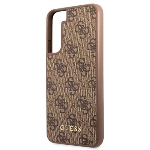 Guess GUHCS22SG4GFBR S22 S901 brązowy/brown hard case 4G Metal Gold Logo