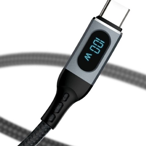 Kabel Dudao L7MaxC USB-C - USB-C PD 100W 1m z wyświetlaczem - czarny