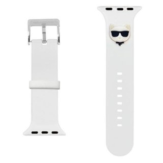 Pasek Karl Lagerfeld Silicone Choupette Heads na Apple Watch 38/40/41mm - białe