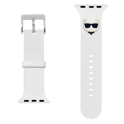 Pasek Karl Lagerfeld Silicone Choupette Heads na Apple Watch 38/40/41mm - białe