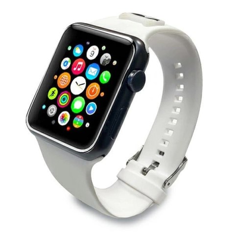 Pasek Karl Lagerfeld Silicone Choupette Heads na Apple Watch 38/40/41mm - białe