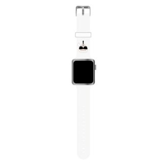 Pasek Karl Lagerfeld Silicone Karl Heads na Apple Watch 38 / 40 / 41 mm - biały