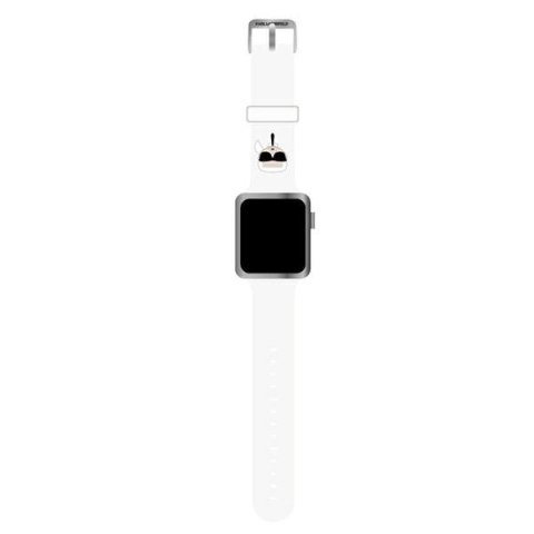 Pasek Karl Lagerfeld Silicone Karl Heads na Apple Watch 38 / 40 / 41 mm - biały Pasek Karl Lagerfeld Silicone Karl Heads na Apple Watch 38 / 40 / 41 mm - biały