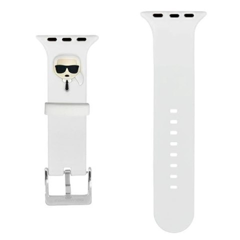 Pasek Karl Lagerfeld Silicone Karl Heads na Apple Watch 38 / 40 / 41 mm - biały Pasek Karl Lagerfeld Silicone Karl Heads na Apple Watch 38 / 40 / 41 mm - biały