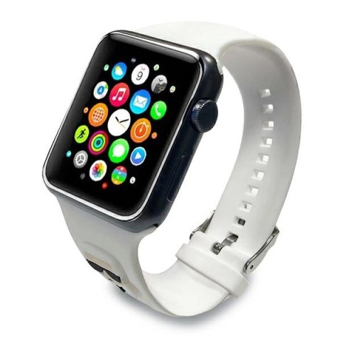 Pasek Karl Lagerfeld Silicone Karl Heads na Apple Watch 38 / 40 / 41 mm - biały Pasek Karl Lagerfeld Silicone Karl Heads na Apple Watch 38 / 40 / 41 mm - biały