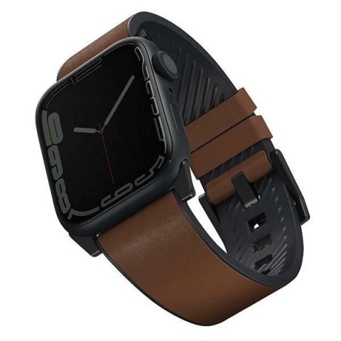 Pasek UNIQ Straden Leather Hybrid Strap na Apple Watch 1/2/3/4/5/6/7/8/SE/SE2/Ultra 42/44/45/49mm - brązowy