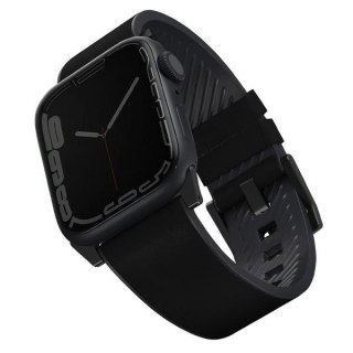 Pasek UNIQ Straden Leather Hybrid Strap na Apple Watch 1/2/3/4/5/6/7/8/SE/SE2/Ultra 42/44/45/49mm - czarny