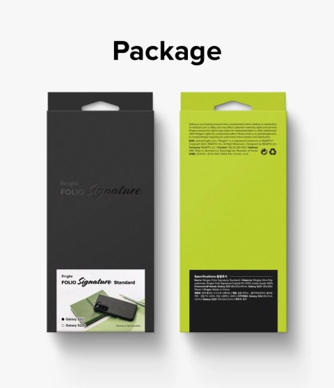 Ringke Folio Signature skórzane etui z klapką do Samsung Galaxy S22 czarny (FSS119R263) Ringke Folio Signature skórzane etui z klapką do Samsung Galaxy S22 czarny (FSS119R263)