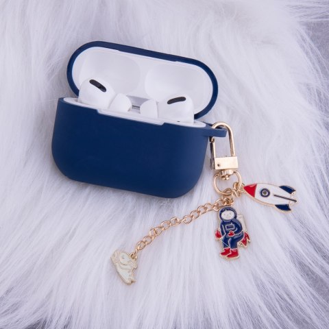 Etui do Airpods / Airpods 2 granatowe z zawieszką Etui do Airpods / Airpods 2 granatowe z zawieszką