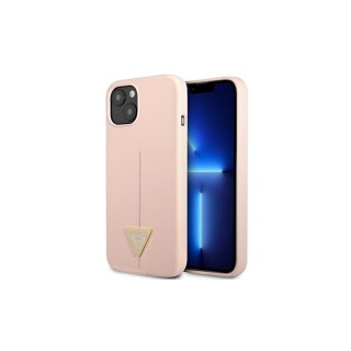 Guess nakładka do iPhone 13 6,1" GUHCP13MSLTGP różowa hard case Silicone Triangle Logo