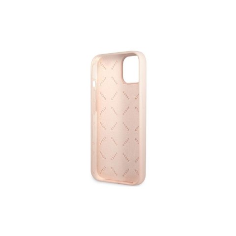 Guess nakładka do iPhone 13 6,1" GUHCP13MSLTGP różowa hard case Silicone Triangle Logo