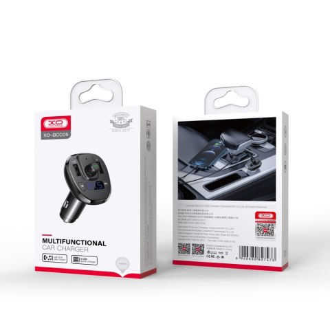 XO transmiter FM BCC05 Bluetooth MP3 ładowarka samochodowa 18W czarna XO transmiter FM BCC05 Bluetooth MP3 ładowarka samochodowa 18W czarna