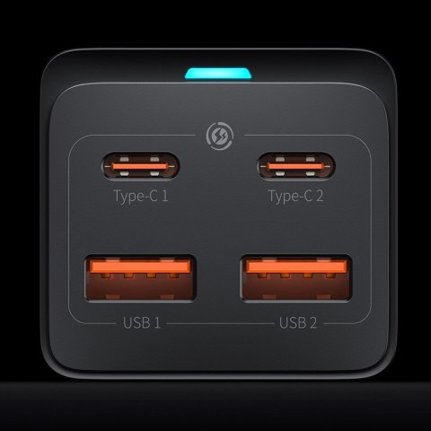 Baseus GaN3 Pro szybka uniwersalna ładowarka sieciowa GaN 2 x USB Typ C / 2x USB 100W PD3.0, QC4.0+, AFC czarny (CCGP000101)