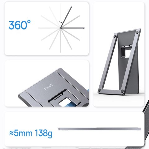 Baseus składany biurkowy stojak uchwyt na tablet grafitowy (LUKP000013) Baseus składany biurkowy stojak uchwyt na tablet grafitowy (LUKP000013)