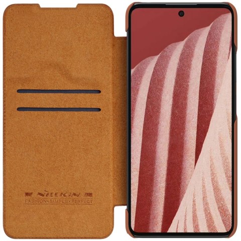 Nillkin Qin skórzana kabura etui Samsung Galaxy A73 brązowy Nillkin Qin skórzana kabura etui Samsung Galaxy A73 brązowy