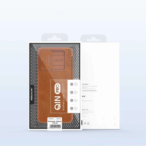 Nillkin Qin skórzana kabura etui Samsung Galaxy A73 brązowy Nillkin Qin skórzana kabura etui Samsung Galaxy A73 brązowy