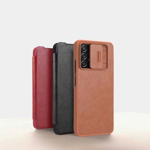 Nillkin Qin skórzana kabura etui Samsung Galaxy A73 brązowy Nillkin Qin skórzana kabura etui Samsung Galaxy A73 brązowy