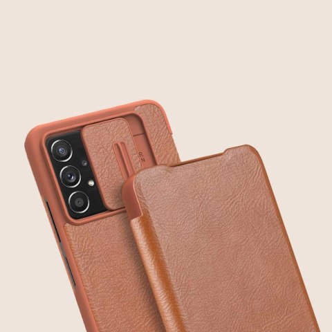 Nillkin Qin skórzana kabura etui Samsung Galaxy A73 brązowy Nillkin Qin skórzana kabura etui Samsung Galaxy A73 brązowy