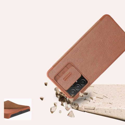 Nillkin Qin skórzana kabura etui Samsung Galaxy A73 brązowy Nillkin Qin skórzana kabura etui Samsung Galaxy A73 brązowy