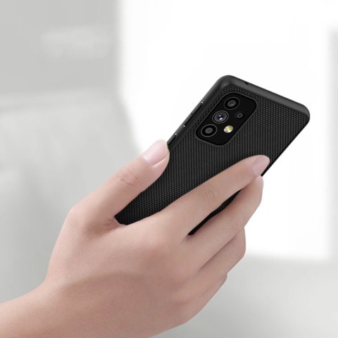 Nillkin Textured Case wytrzymałe wzmocnione etui z żelową ramką i nylonem na tyle Samsung Galaxy A73 czarny