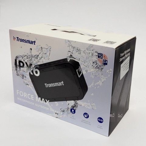 Tronsmart Force Max bezprzewodowy głośnik Bluetooth 80W z funkcją Powerbank czarny (746328) Tronsmart Force Max bezprzewodowy głośnik Bluetooth 80W z funkcją Powerbank czarny (746328)