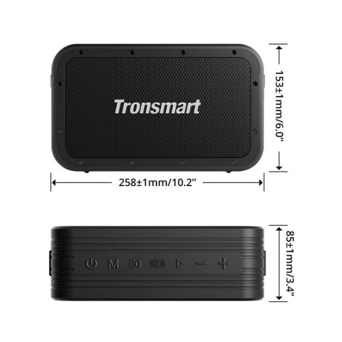 Tronsmart Force Max bezprzewodowy głośnik Bluetooth 80W z funkcją Powerbank czarny (746328) Tronsmart Force Max bezprzewodowy głośnik Bluetooth 80W z funkcją Powerbank czarny (746328)