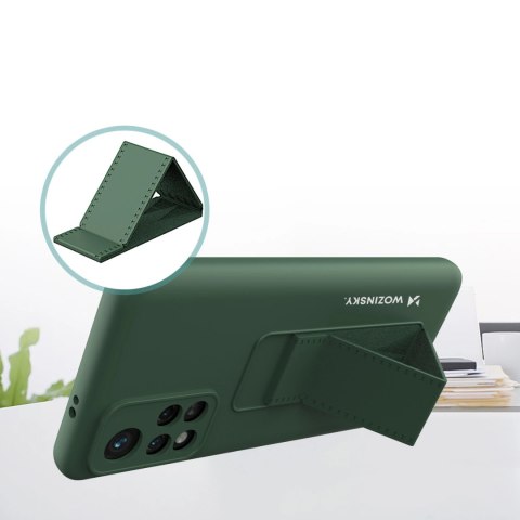 Wozinsky Kickstand Case silikonowe etui z podstawką etui Xiaomi Redmi Note 11S / Note 11 czerwone