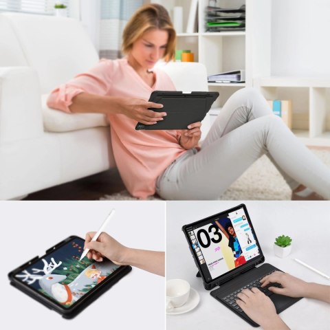 Choetech Keyboard Case etui pokrowiec do iPad Pro 12,9" 2020 / 2021 bezprzewodowa klawiatura Bluetooth czarny (BH-015) Choetech Keyboard Case etui pokrowiec do iPad Pro 12,9" 2020 / 2021 bezprzewodowa klawiatura Bluetooth czarny (BH-015)