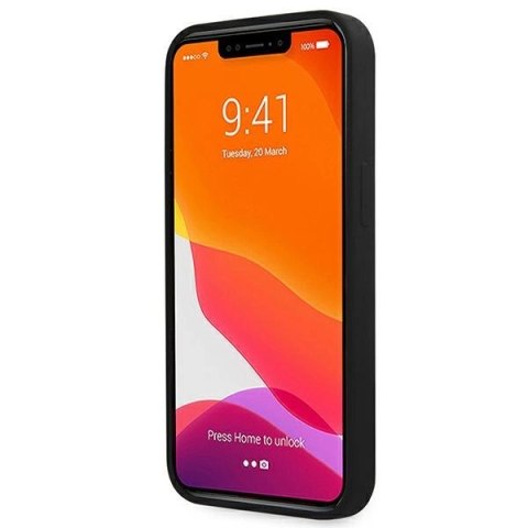 Etui Guess Silicone Script Gold Logo MagSafe na iPhone 13 Pro Max - czarne