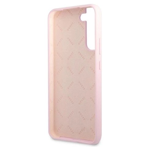 Etui Guess Silicone Script Metal Logo na Samsung Galaxy S22+ - lawendowe