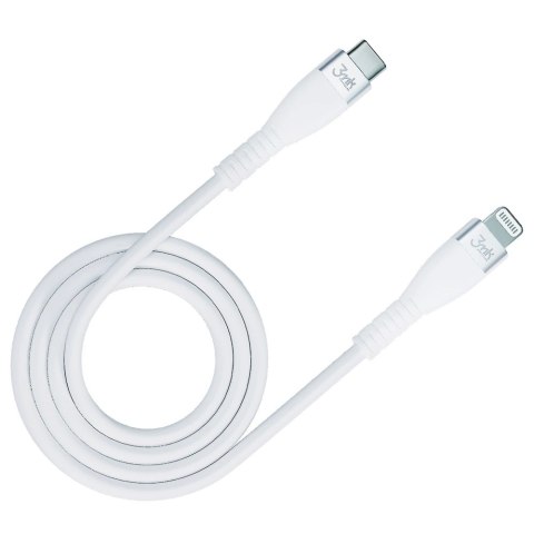 Kabel 3mk Hyper Silicone Cable USB-C / Lightning 20W 3A - biały Kabel 3mk Hyper Silicone Cable USB-C / Lightning 20W 3A - biały