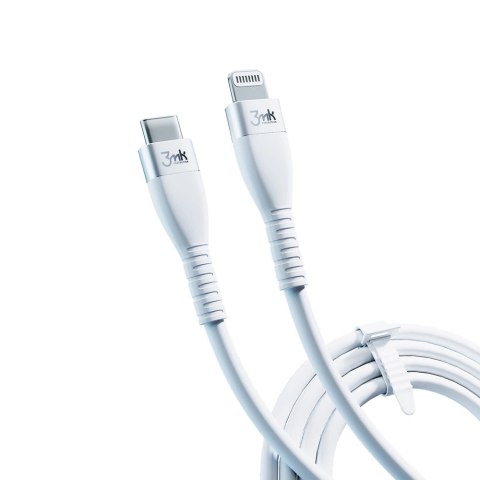 Kabel 3mk Hyper Silicone Cable USB-C / Lightning 20W 3A - biały Kabel 3mk Hyper Silicone Cable USB-C / Lightning 20W 3A - biały