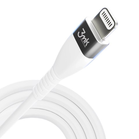 Kabel 3mk Hyper Silicone Cable USB-C / Lightning 20W 3A - biały Kabel 3mk Hyper Silicone Cable USB-C / Lightning 20W 3A - biały