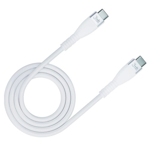 Kabel 3mk Hyper Silicone Cable USB-C / USB-C 60W 3A - biały Kabel 3mk Hyper Silicone Cable USB-C / USB-C 60W 3A - biały