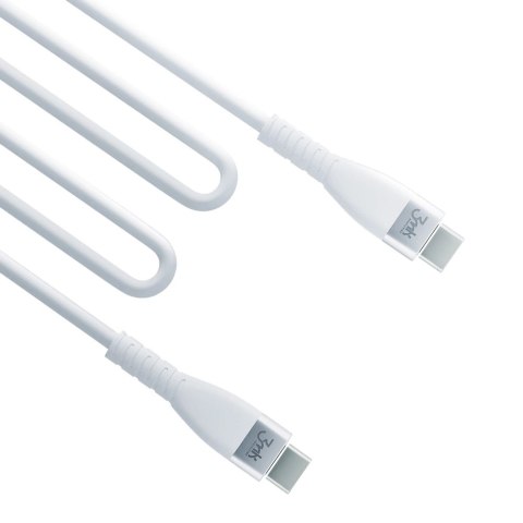 Kabel 3mk Hyper Silicone Cable USB-C / USB-C 60W 3A - biały Kabel 3mk Hyper Silicone Cable USB-C / USB-C 60W 3A - biały