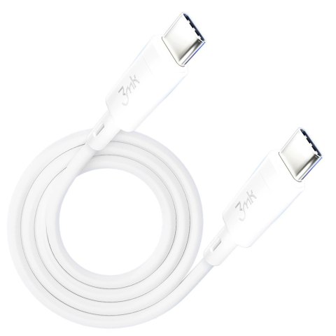Kabel 3mk Hyper Silicone Cable USB-C / USB-C 60W 3A - biały Kabel 3mk Hyper Silicone Cable USB-C / USB-C 60W 3A - biały
