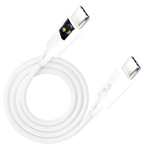 Kabel 3mk Hyper Silicone Cable USB-C / USB-C 60W 3A - biały Kabel 3mk Hyper Silicone Cable USB-C / USB-C 60W 3A - biały