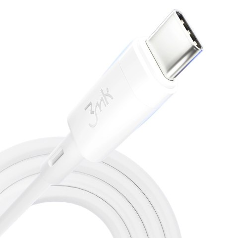 Kabel 3mk Hyper Silicone Cable USB-C / USB-C 60W 3A - biały Kabel 3mk Hyper Silicone Cable USB-C / USB-C 60W 3A - biały