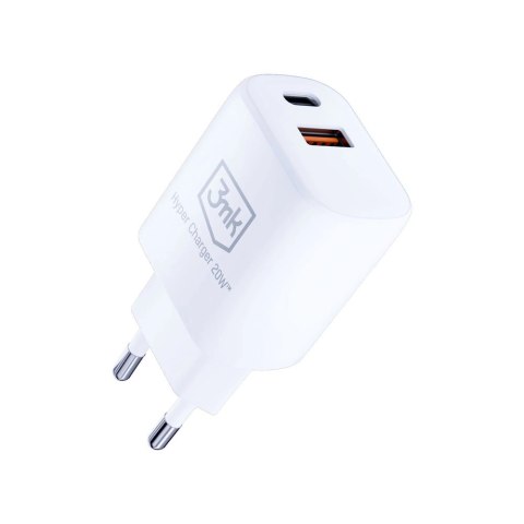 Ładowarka sieciowa 3mk Hyper Charger 20W USB-C USB-A - biała Ładowarka sieciowa 3mk Hyper Charger 20W USB-C USB-A - biała