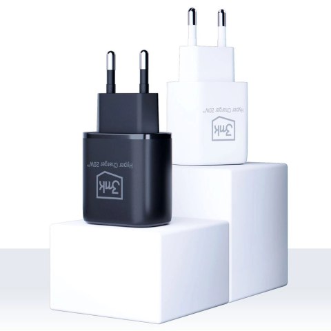 Ładowarka sieciowa 3mk Hyper Charger 20W USB-C USB-A - biała Ładowarka sieciowa 3mk Hyper Charger 20W USB-C USB-A - biała