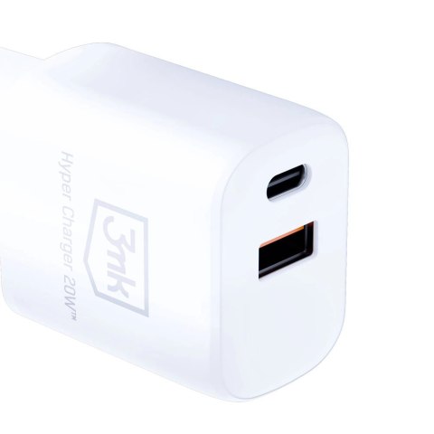 Ładowarka sieciowa 3mk Hyper Charger 20W USB-C USB-A - biała Ładowarka sieciowa 3mk Hyper Charger 20W USB-C USB-A - biała
