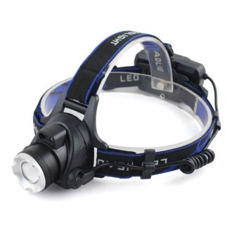 Latarka czołowa lampa lampka T6 czołówka na głowę z bezdotykowym włącznikiem LED Zoom ładowana przez micro USB czarny