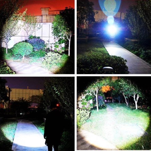 Latarka czołowa lampa lampka T6 czołówka na głowę z bezdotykowym włącznikiem LED Zoom ładowana przez micro USB czarny Latarka czołowa lampa lampka T6 czołówka na głowę z bezdotykowym włącznikiem LED Zoom ładowana przez micro USB czarny