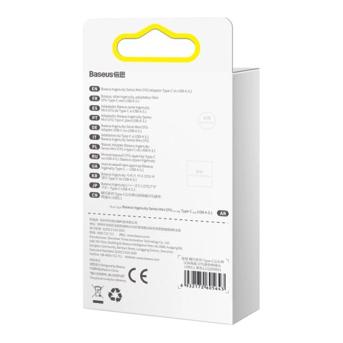 Adapter Baseus Ingenuity Series z USB-C do USB-A 10Gb/s - czarny Adapter Baseus Ingenuity Series z USB-C do USB-A 10Gb/s - czarny